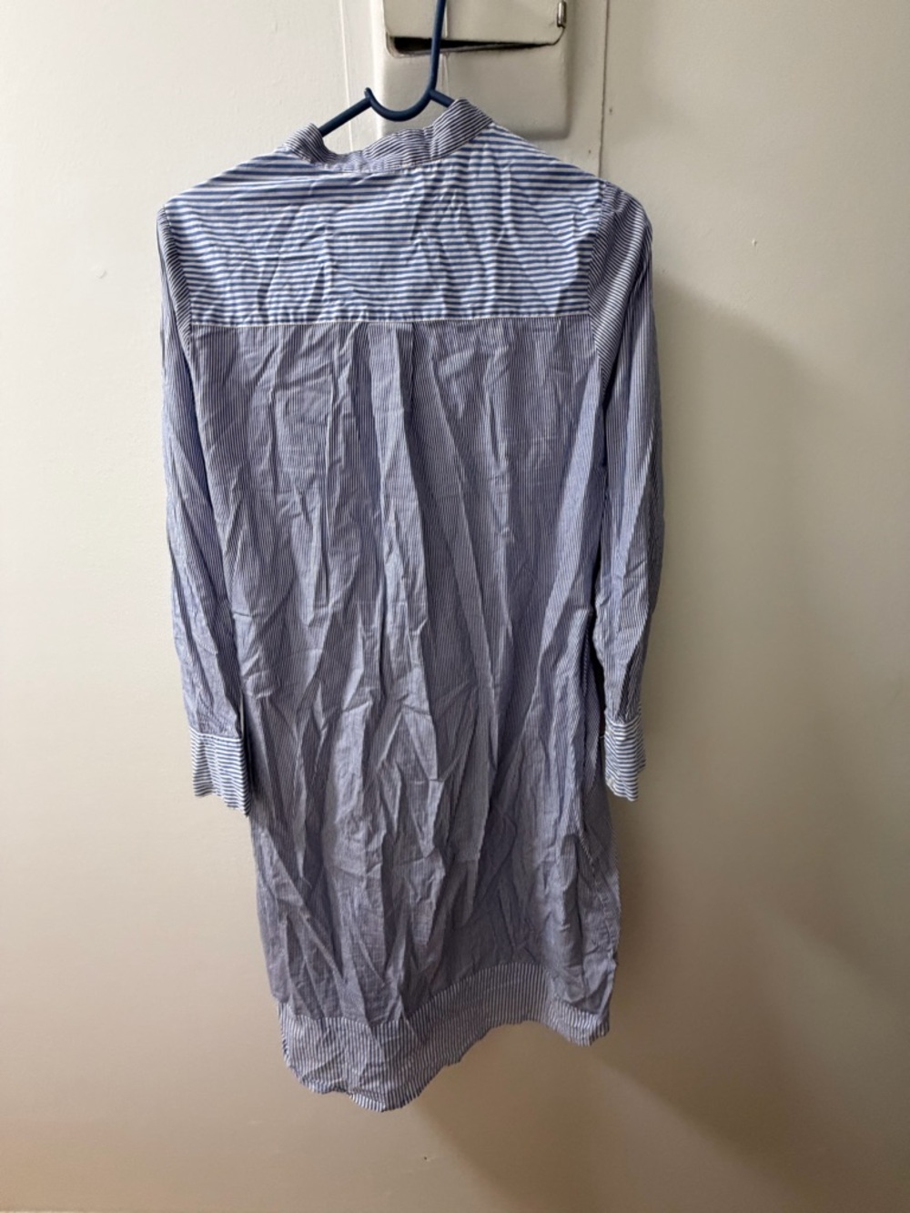 COCO Blue White Stripe Shirt Dress Belted Lightweight Chic Size S - Picture 4 of 6